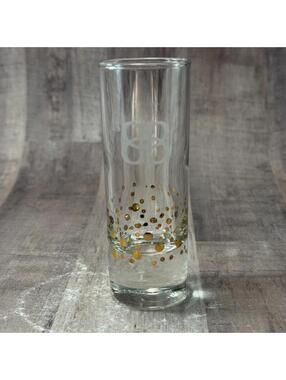 Baileys Irish Cream Shooter 4" Tall Shot Glass Gold Confetti w/ Etched BB Logo